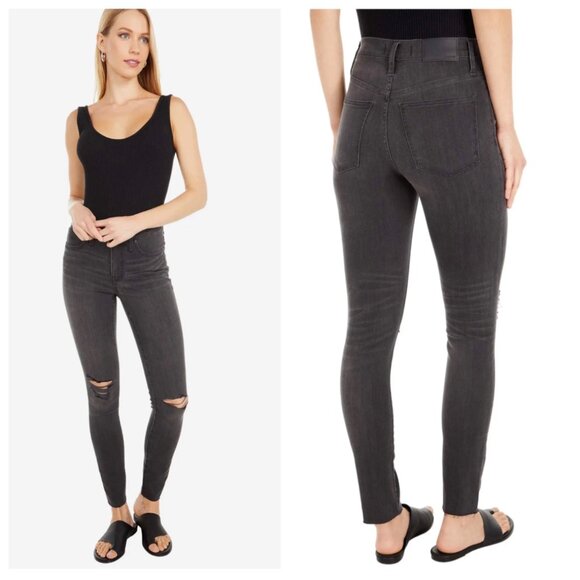 Madewell Distressed Curvy High-Rise Skinny Jeans, Size 26 - Picture 9 of 14